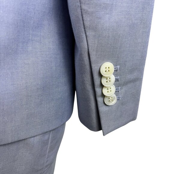 Brooks Brothers Womens Light Blue Cotton Blazer & Skirt Set Button Closures Sz 8 - Picture 7 of 16